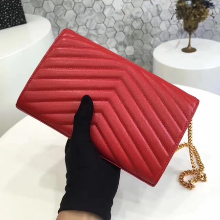 YSL WOC Classic Monogramme Flap Bag Cannage Pattern Y1003 Red YSL WOC Classic Monogramme Flap Bag Cannage Pattern Y1003 Red