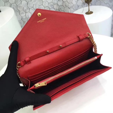 YSL WOC Classic Monogramme Flap Bag Cannage Pattern Y1003 Red YSL WOC Classic Monogramme Flap Bag Cannage Pattern Y1003 Red