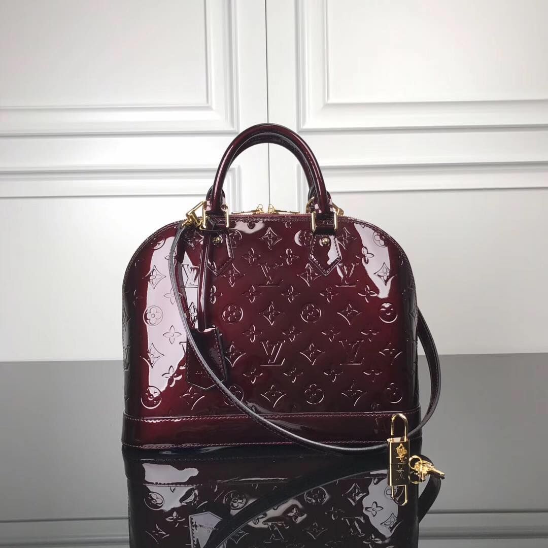 Louis Vuitton Monogram Vernis Alma M93595 Burgundy Louis Vuitton Monogram Vernis Alma M93595 Burgundy
