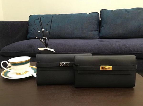 Hermes Kelly Epsom Leather Wallet H4086 Black Hermes Kelly Epsom Leather Wallet H4086 Black