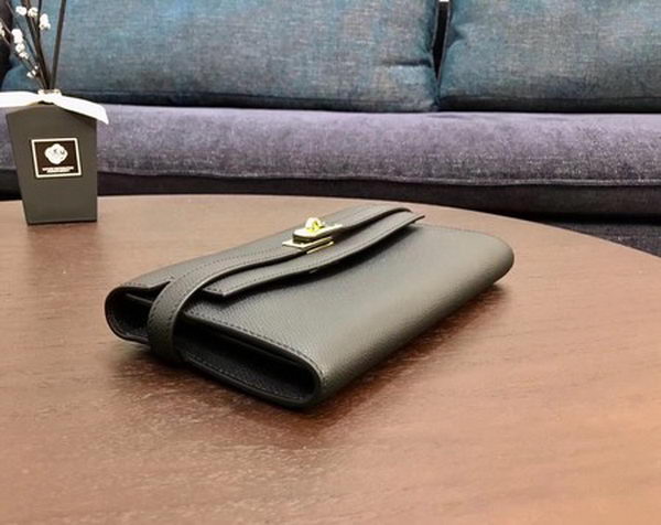 Hermes Kelly Epsom Leather Wallet H4086 Black Hermes Kelly Epsom Leather Wallet H4086 Black