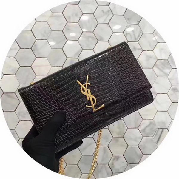 Saint Laurent mini Croco Leather Cross-body Shoulder Bag Y2811 Black Saint Laurent mini Croco Leather Cross-body Shoulder Bag Y2811 Black
