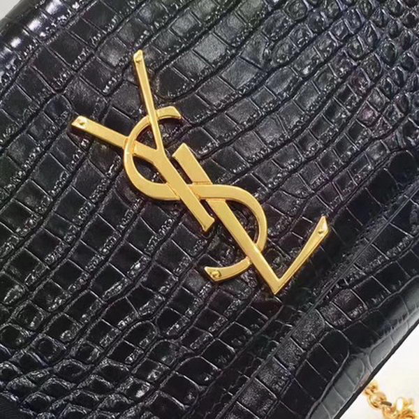 Saint Laurent mini Croco Leather Cross-body Shoulder Bag Y2811 Black Saint Laurent mini Croco Leather Cross-body Shoulder Bag Y2811 Black