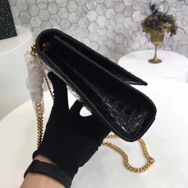 Saint Laurent mini Croco Leather Cross-body Shoulder Bag Y2811 Black Saint Laurent mini Croco Leather Cross-body Shoulder Bag Y2811 Black