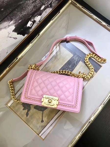 Boy Chanel Flap Shoulder Bag Sheepskin Leather A67085E Pink Boy Chanel Flap Shoulder Bag Sheepskin Leather A67085E Pink