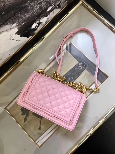 Boy Chanel Flap Shoulder Bag Sheepskin Leather A67085E Pink Boy Chanel Flap Shoulder Bag Sheepskin Leather A67085E Pink