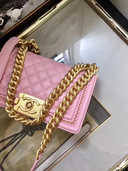 Boy Chanel Flap Shoulder Bag Sheepskin Leather A67085E Pink Boy Chanel Flap Shoulder Bag Sheepskin Leather A67085E Pink