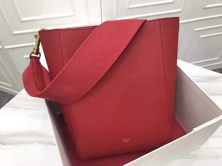 CELINE Sangle Seau Bag in Suede Leather C3371S Red CELINE Sangle Seau Bag in Suede Leather C3371S Red
