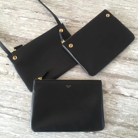 Celine mini Trio Crossbody Messenger Bag C55420 Black Celine mini Trio Crossbody Messenger Bag C55420 Black