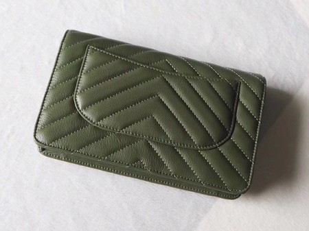 Chanel V mini Flap Bag Chevron Sheepskin Leather A33814V Green Chanel V mini Flap Bag Chevron Sheepskin Leather A33814V Green