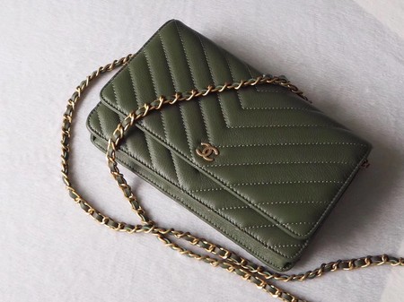 Chanel V mini Flap Bag Chevron Sheepskin Leather A33814V Green Chanel V mini Flap Bag Chevron Sheepskin Leather A33814V Green