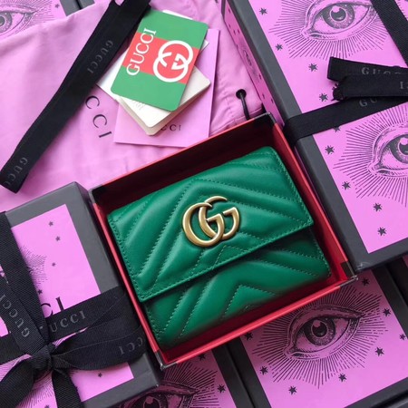 Gucci GG Marmont Matelasse Wallet 474802 Green Gucci GG Marmont Matelasse Wallet 474802 Green