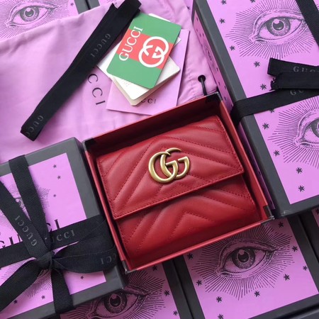 Gucci GG Marmont Matelasse Wallet 474802 Red Gucci GG Marmont Matelasse Wallet 474802 Red