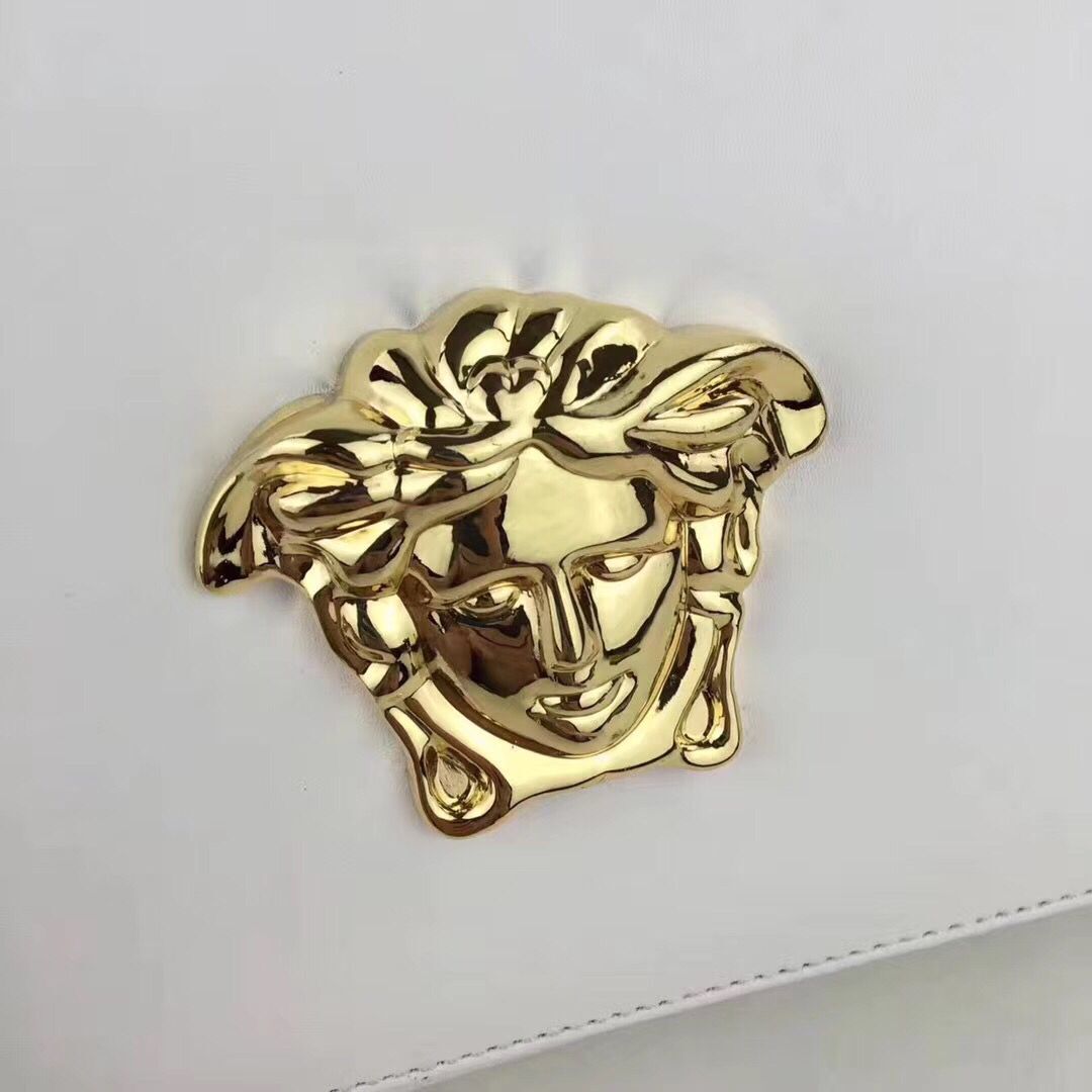 Versace Calfskin Leather Shoulder Bag VS170 White Versace Calfskin Leather Shoulder Bag VS170 White