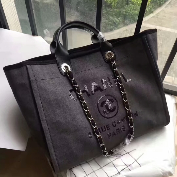 Chanel Deauville Tote Bag Original Canvas Leather A68047-2 Chanel Deauville Tote Bag Original Canvas Leather A68047-2