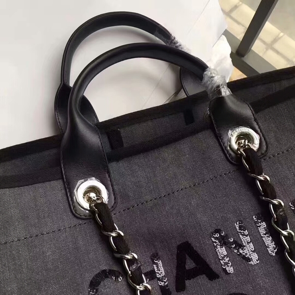 Chanel Deauville Tote Bag Original Canvas Leather A68047-2 Chanel Deauville Tote Bag Original Canvas Leather A68047-2