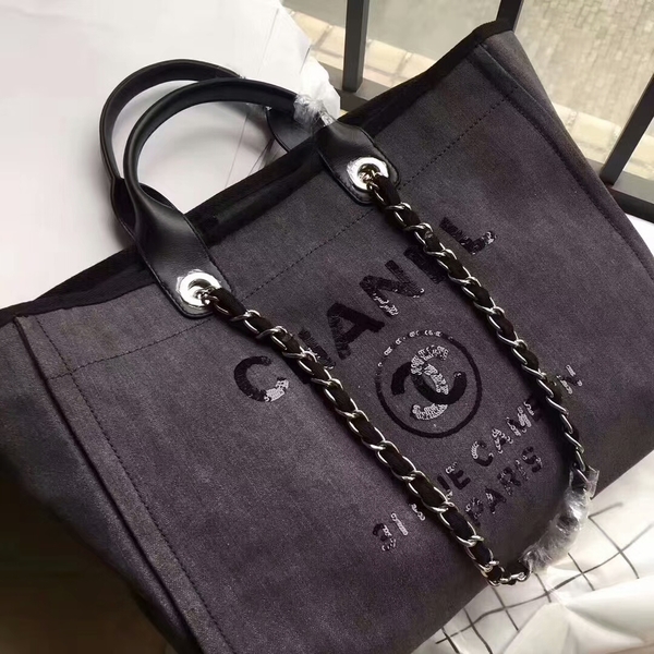Chanel Deauville Tote Bag Original Canvas Leather A68047-2 Chanel Deauville Tote Bag Original Canvas Leather A68047-2