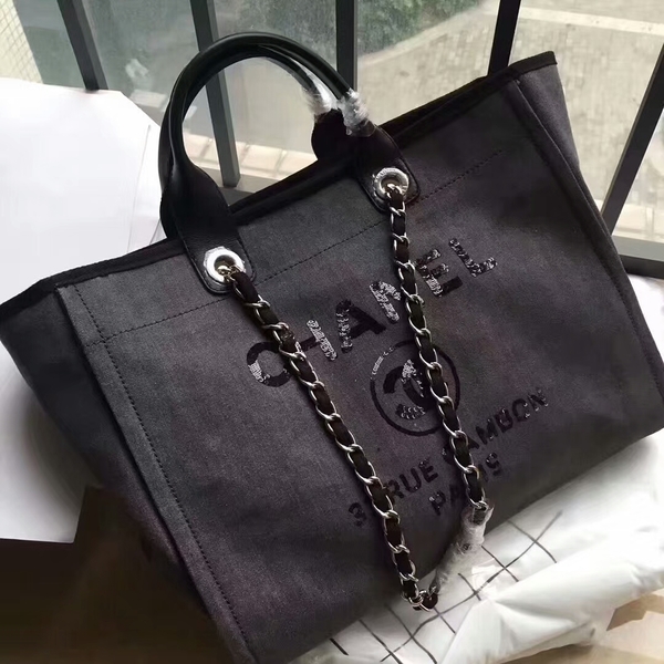 Chanel Deauville Tote Bag Original Canvas Leather A68047-2 Chanel Deauville Tote Bag Original Canvas Leather A68047-2