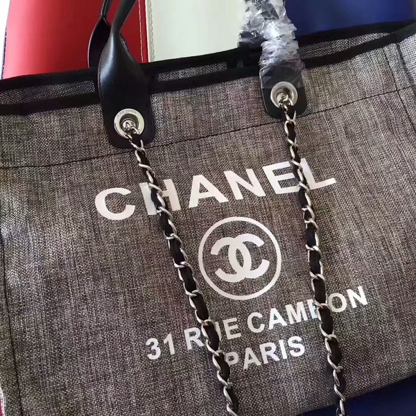 Chanel Deauville Tote Bag Original Canvas Leather A68047-3 Chanel Deauville Tote Bag Original Canvas Leather A68047-3