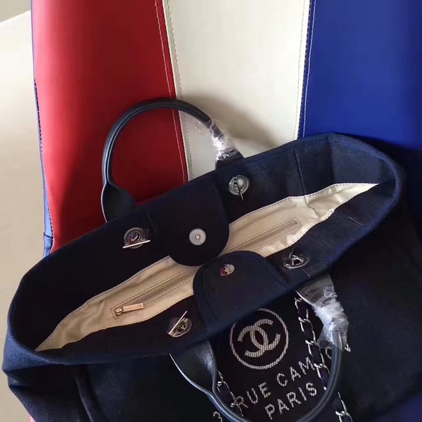 Chanel Deauville Tote Bag Original Canvas Leather A68047-7 Chanel Deauville Tote Bag Original Canvas Leather A68047-7