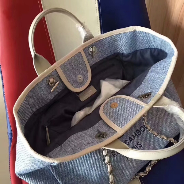 Chanel Deauville Tote Bag Original Canvas Leather A68047-8 Chanel Deauville Tote Bag Original Canvas Leather A68047-8