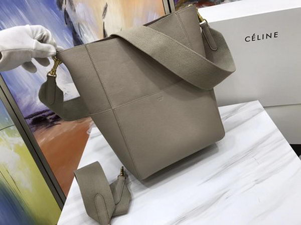 CELINE Sangle Seau Bag in Calfskin Leather C3369 Apricot CELINE Sangle Seau Bag in Calfskin Leather C3369 Apricot