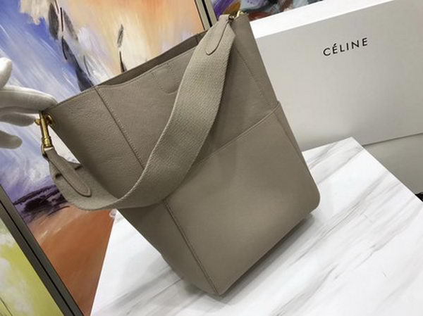 CELINE Sangle Seau Bag in Calfskin Leather C3369 Apricot CELINE Sangle Seau Bag in Calfskin Leather C3369 Apricot