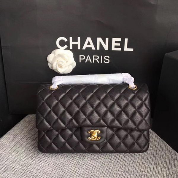 Chanel 2.55 Series Flap Bags Black Original Deerskin A1112 Gold Chanel 2.55 Series Flap Bags Black Original Deerskin A1112 Gold