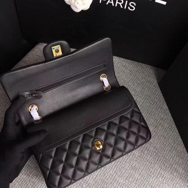 Chanel 2.55 Series Flap Bags Black Original Deerskin A1112 Gold Chanel 2.55 Series Flap Bags Black Original Deerskin A1112 Gold