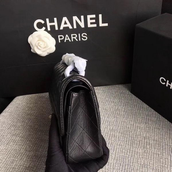 Chanel 2.55 Series Flap Bags Black Original Deerskin A1112 Silver Chanel 2.55 Series Flap Bags Black Original Deerskin A1112 Silver