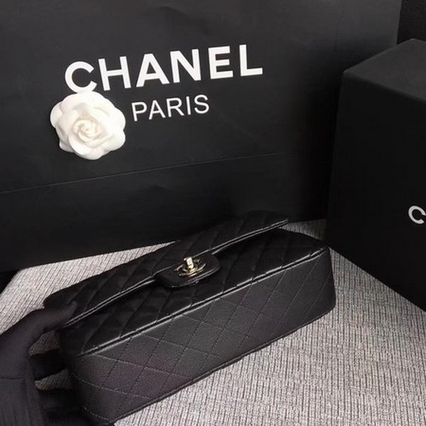 Chanel 2.55 Series Flap Bags Black Original Deerskin A1112 Silver Chanel 2.55 Series Flap Bags Black Original Deerskin A1112 Silver