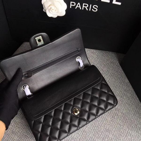 Chanel 2.55 Series Flap Bags Black Original Deerskin A1112 Silver Chanel 2.55 Series Flap Bags Black Original Deerskin A1112 Silver