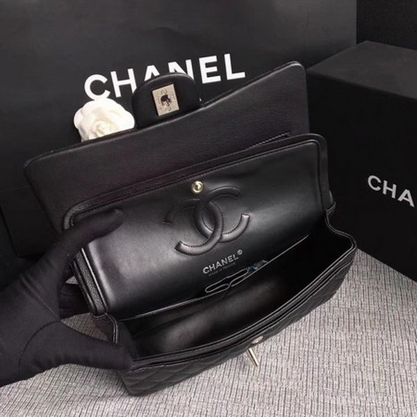 Chanel 2.55 Series Flap Bags Black Original Deerskin A1112 Silver Chanel 2.55 Series Flap Bags Black Original Deerskin A1112 Silver