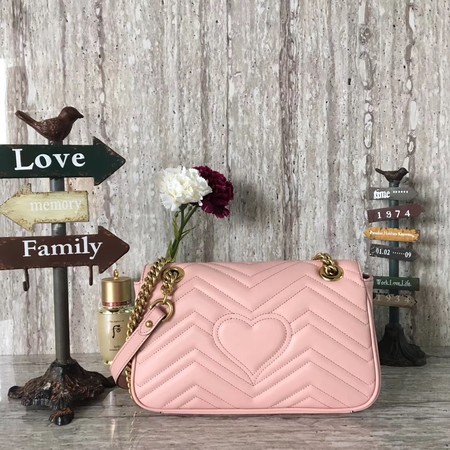 Gucci GG Marmont Matelasse Leather Shoulder Bag 443497 Pink Gucci GG Marmont Matelasse Leather Shoulder Bag 443497 Pink