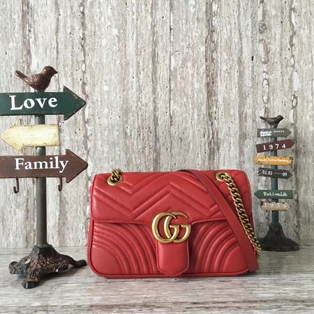 Gucci GG Marmont Matelasse Shoulder Bag 443497 Red Gucci GG Marmont Matelasse Shoulder Bag 443497 Red