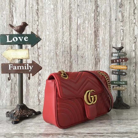 Gucci GG Marmont Matelasse Shoulder Bag 443497 Red Gucci GG Marmont Matelasse Shoulder Bag 443497 Red