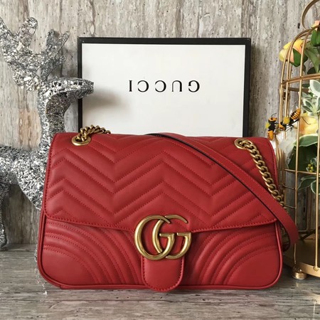 Gucci GG Marmont Matelasse Shoulder Bag 443496 Red Gucci GG Marmont Matelasse Shoulder Bag 443496 Red