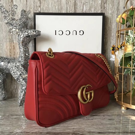 Gucci GG Marmont Matelasse Shoulder Bag 443496 Red Gucci GG Marmont Matelasse Shoulder Bag 443496 Red