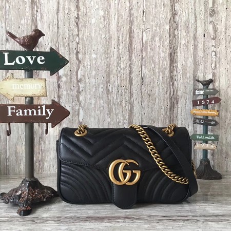 Gucci Now GG Marmont Matelasse Shoulder Bag 443496 Black Gucci Now GG Marmont Matelasse Shoulder Bag 443496 Black
