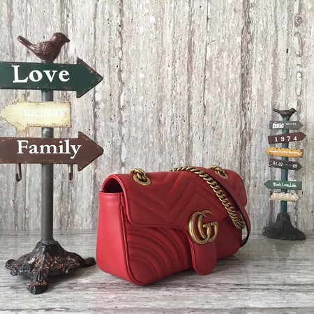 Gucci Now GG Marmont Matelasse Shoulder Bag 443496 Red Gucci Now GG Marmont Matelasse Shoulder Bag 443496 Red