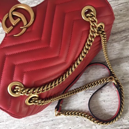 Gucci Now GG Marmont Matelasse Shoulder Bag 443496 Red Gucci Now GG Marmont Matelasse Shoulder Bag 443496 Red