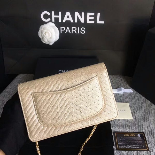 Chanel WOC Flap Shoulder Bag Gold Calfskin Leather A33814 Gold Chanel WOC Flap Shoulder Bag Gold Calfskin Leather A33814 Gold