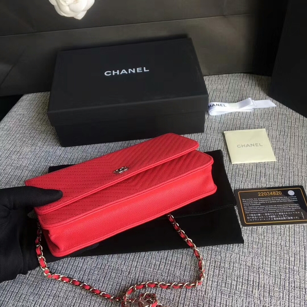 Chanel WOC Flap Shoulder Bag Pink Calfskin Leather A33814 Silver Chanel WOC Flap Shoulder Bag Pink Calfskin Leather A33814 Silver