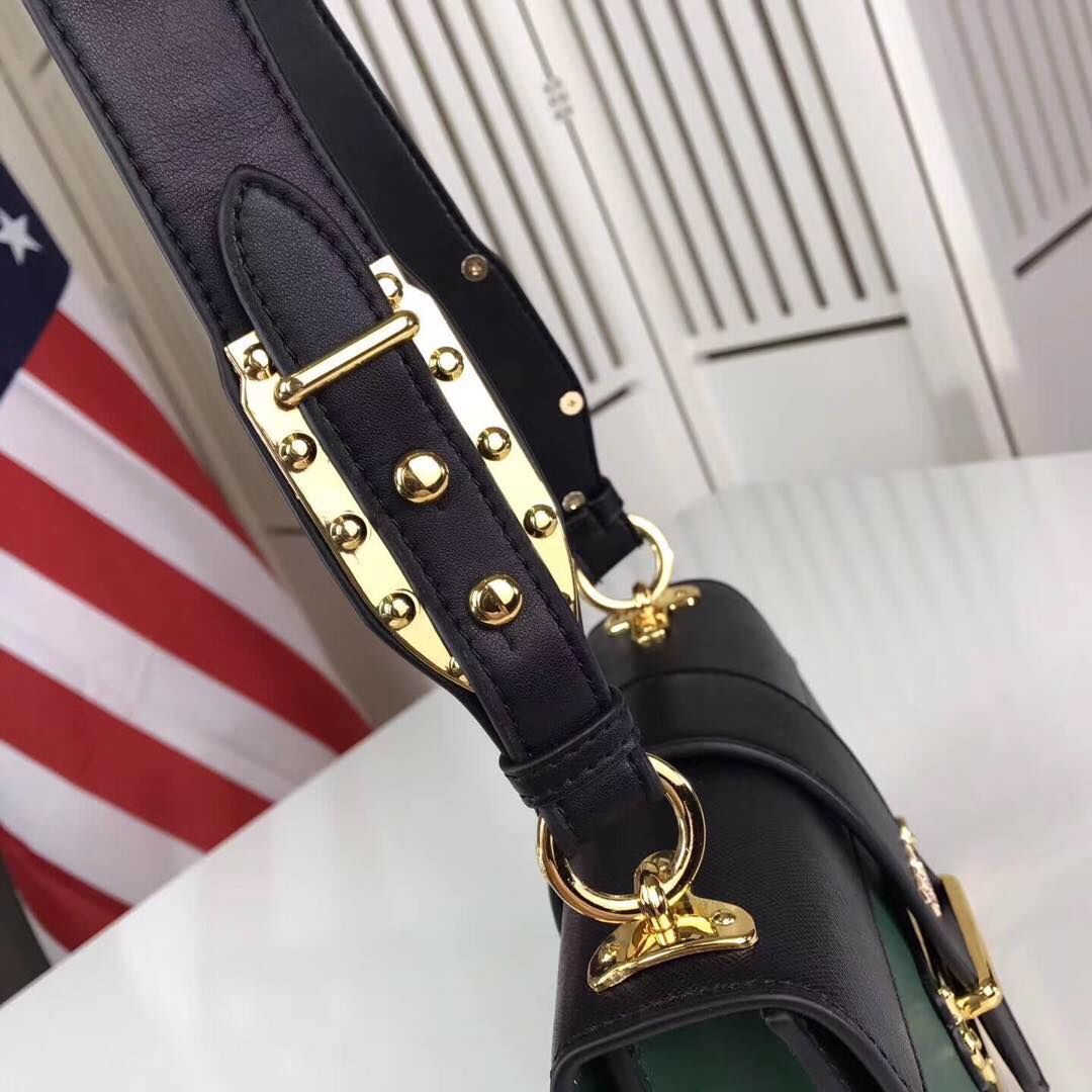 PRADA Shoulder Flap Bag Original Leather P2312 Green PRADA Shoulder Flap Bag Original Leather P2312 Green