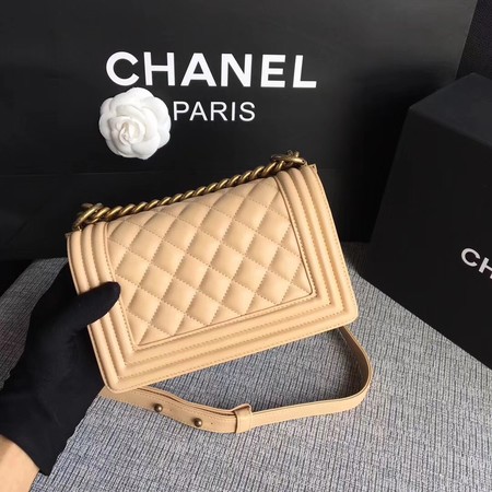 Boy Chanel Flap Shoulder Bag Sheepskin Leather A67085 Apricot Boy Chanel Flap Shoulder Bag Sheepskin Leather A67085 Apricot