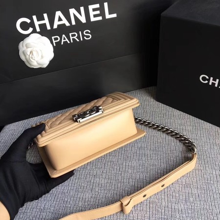 Boy Chanel Flap Shoulder Bag Sheepskin Leather A67085 Apricot Boy Chanel Flap Shoulder Bag Sheepskin Leather A67085 Apricot