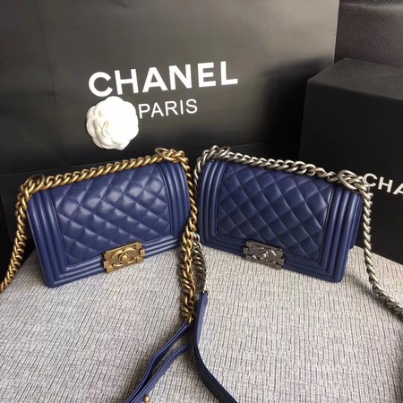 Boy Chanel Flap Shoulder Bag Sheepskin Leather A67085 Blue Boy Chanel Flap Shoulder Bag Sheepskin Leather A67085 Blue