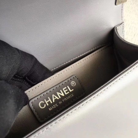 Boy Chanel Flap Shoulder Bag Sheepskin Leather A67085 Grey Boy Chanel Flap Shoulder Bag Sheepskin Leather A67085 Grey