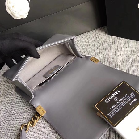 Boy Chanel Flap Shoulder Bag Sheepskin Leather A67085 Grey Boy Chanel Flap Shoulder Bag Sheepskin Leather A67085 Grey