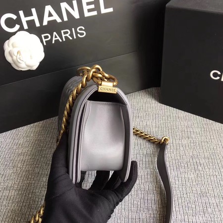 Boy Chanel Flap Shoulder Bag Sheepskin Leather A67085 Grey Boy Chanel Flap Shoulder Bag Sheepskin Leather A67085 Grey